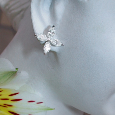 Finest Marquise Diamond Studs (Star / Blossom Style)