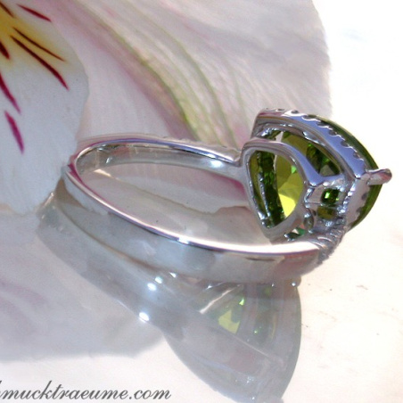 Precious Peridot Ring with Diamonds