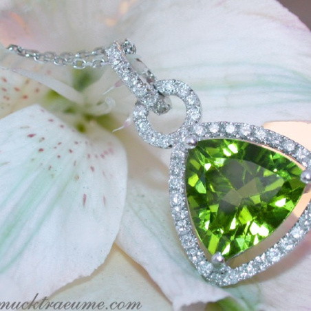 Precious Peridot Pendant with Diamonds
