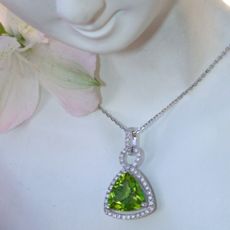 Precious Peridot Pendant with Diamonds