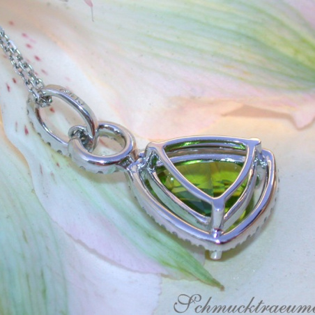 Precious Peridot Pendant with Diamonds