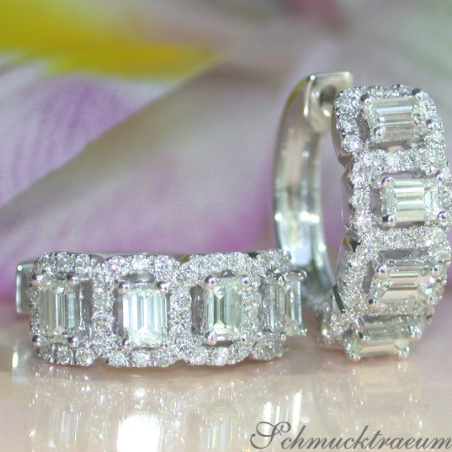 Beautiful Baguette Diamond Earrings
