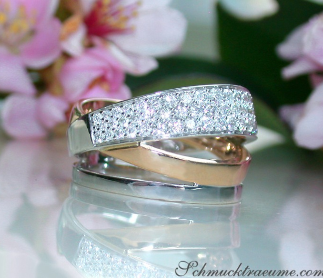 Multirow Diamond Ring in Rosegold and Whitegold 18k Multirow Diamond Ring in Rosegold and Whitegold 18k