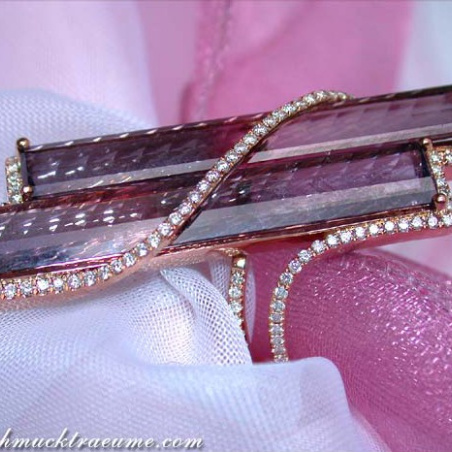 Striking Pink Tourmaline Ring with Diamonds
