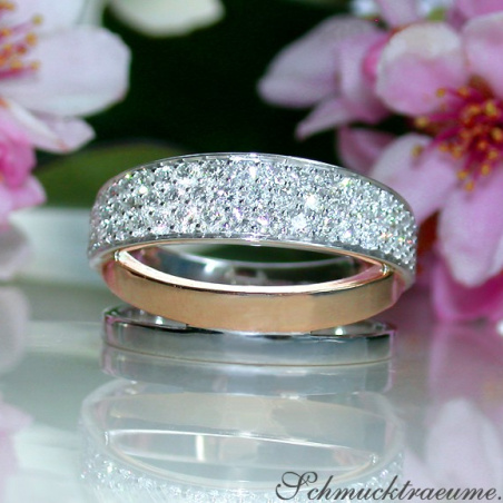 Multirow Diamond Ring in Rosegold and Whitegold 18k