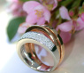 Pretty Multirow Diamond Ring in Rose & White Gold