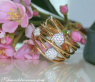 Multirow Yellowgold Ring with Diamonds