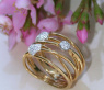 Multirow Yellowgold Ring with Diamonds