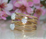 Multirow Yellowgold Ring with Diamonds
