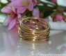 Multirow Yellowgold Ring with Diamonds