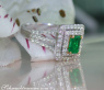 Pretty Emerald Ring with Diamonds