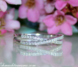Extra Thin Crossover Diamond Ring