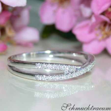 Extra Thin Crossover Diamond Ring