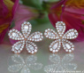 Precious Diamond Flower Earrings in Rose gold 14k