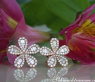 Precious Diamond Flower Earrings in Rose gold 14k