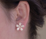 Precious Diamond Flower Earrings in Rose gold 14k