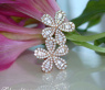 Precious Diamond Flower Earrings in Rose gold 14k