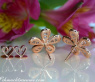 Precious Diamond Flower Earrings in Rose gold 14k