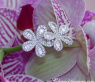 Precious Diamond Flower Earrings in White gold 14k