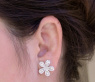 Precious Diamond Flower Earrings in White gold 14k