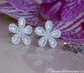 Precious Diamond Flower Earrings in White gold 14k