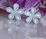 Precious Diamond Flower Earrings in White gold 14k