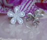 Precious Diamond Flower Earrings in White gold 14k