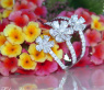 Diamant Blüten Ring in Weißgold 750