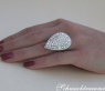 Prestigious Diamond Pear Ring in Whitegold 18k (4.27 ct.)