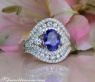 Precious AAA Tanzanite Ring with Diamonds in Whitegold 18k