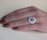 Precious AAA Tanzanite Ring with Diamonds in Whitegold 18k
