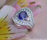 Precious AAA Tanzanite Ring with Diamonds in Whitegold 18k