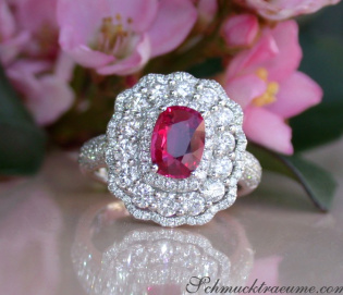 Magnificent Ruby Ring with Diamonds