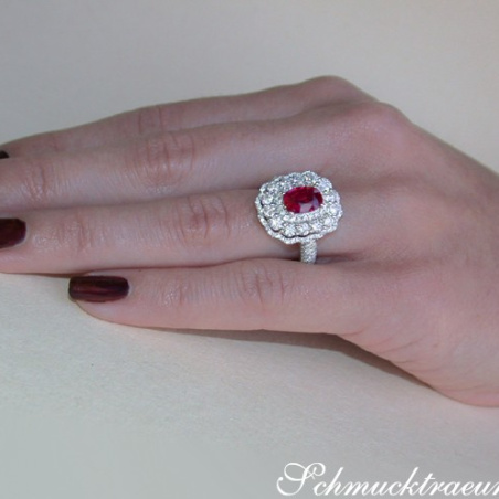Magnificent Ruby Ring with Diamonds
