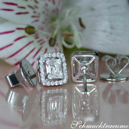 Beautiful Diamond Earrings (Baguette and Brilliant Cut)