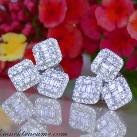 Precious Square Style Diamond Earrings
