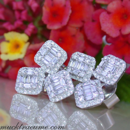 Precious Square Style Diamond Earrings