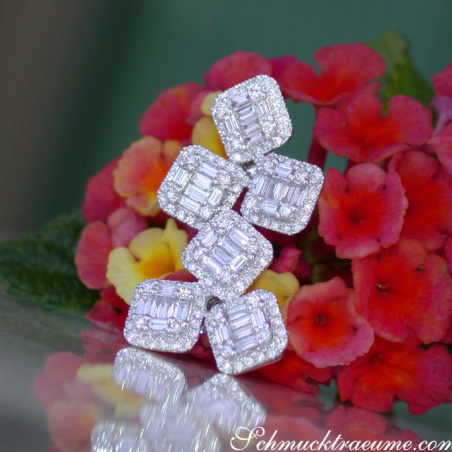 Precious Square Style Diamond Earrings