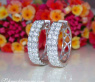 Elegant Diamond Hoop Earrings in Whitegold 18K (Ø 21 mm)
