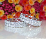Elegant Diamond Hoop Earrings in Whitegold 18K (Ø 21 mm)