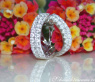 Elegant Diamond Hoop Earrings in Whitegold 18K (Ø 21 mm)