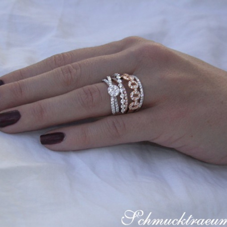 Multirow Diamond Ring in Whitegold and Rosegold