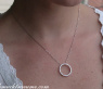 Elegant Diamond Circle Pendant in Whitegold 18k