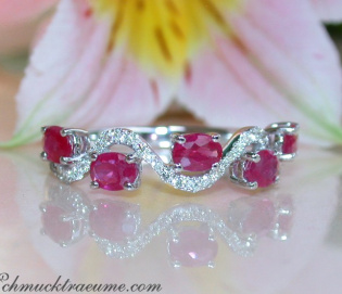 Delicate Ruby Ring with Diamonds