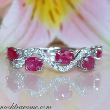 Delicate Ruby Ring with Diamonds