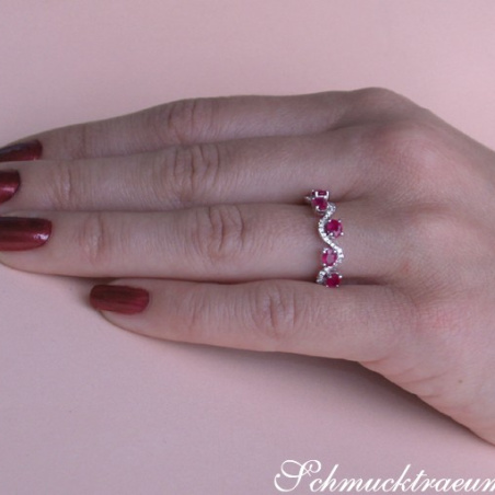 Delicate Ruby Ring with Diamonds