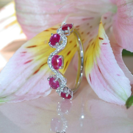Delicate Ruby Ring with Diamonds
