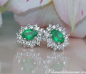 Classy Emerald Stud Earrings with Diamonds