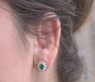 Classy Emerald Stud Earrings with Diamonds