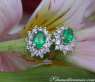 Classy Emerald Stud Earrings with Diamonds